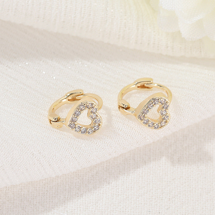 4 Hollow Floral Star Heart Circle Hoop Earrings 14K GF Earing