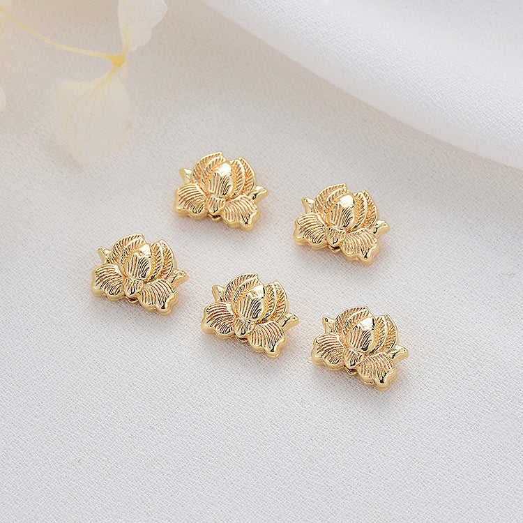 10 kleine Lotusblumenperlen 14K GF Charm Beadwork Spacer