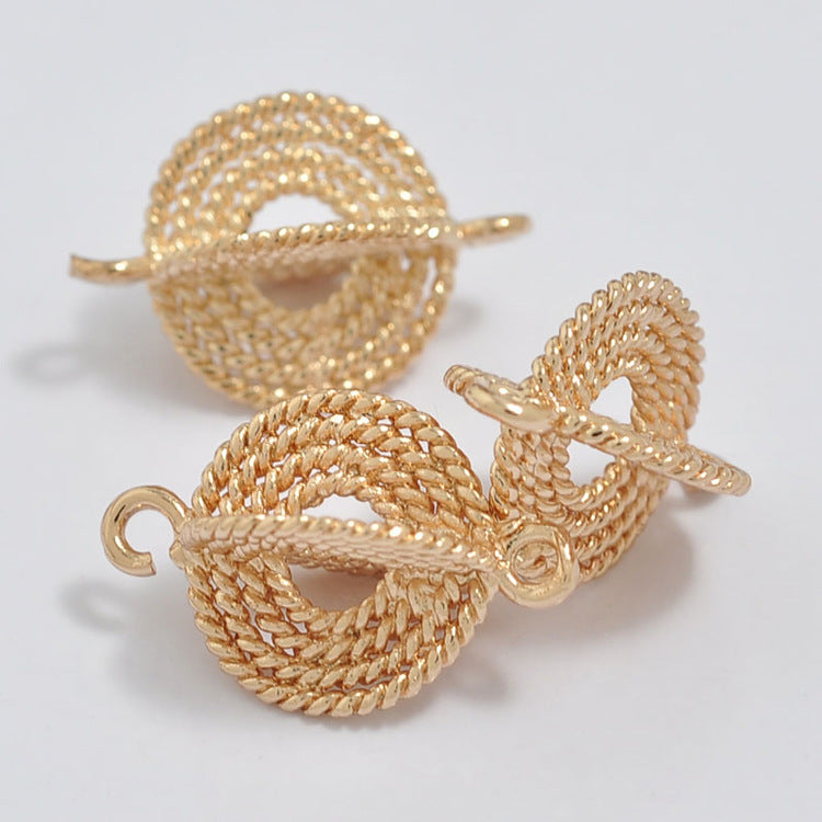 20 Connecteur de charme Cercle Spirale Double Boucle 14K GF
