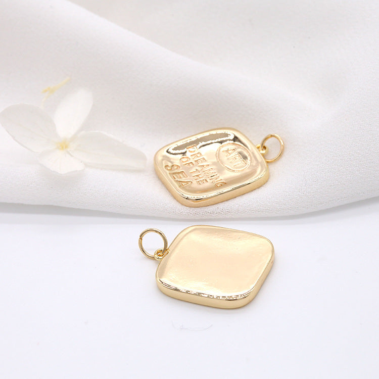 2 pendentifs à breloques carrés rectangulaires 14K GF