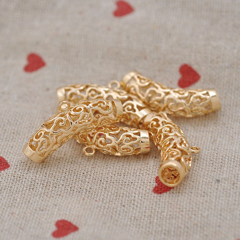 20 hohle Wolkenpfeifen-Charm-Anhänger aus 14 Karat GF