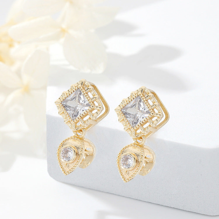 2 Pinch Bails Rhinestone Embellished 14K GF Pendant Top Rings Connector
