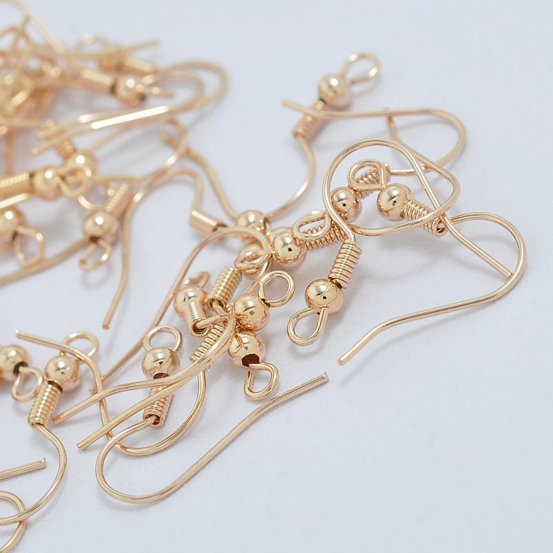 100 boucles d'oreilles en perles à crochet à ressort uni Earing14K GF