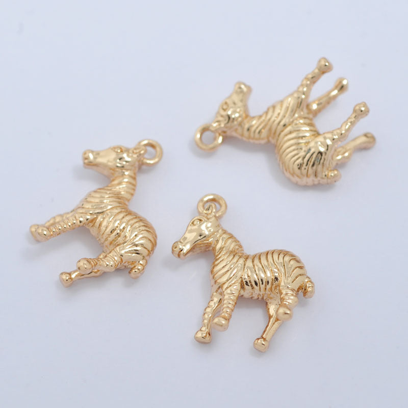 20 pendentif à breloque cheval zèbre 14K GF