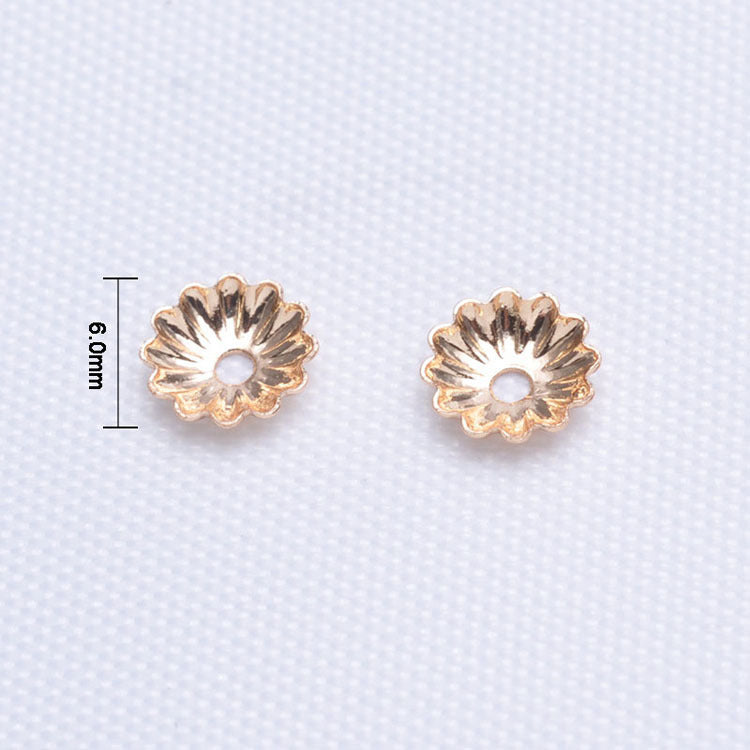 100 tasse de capuchon de perles florales 14K GF, entretoise de perles de charme