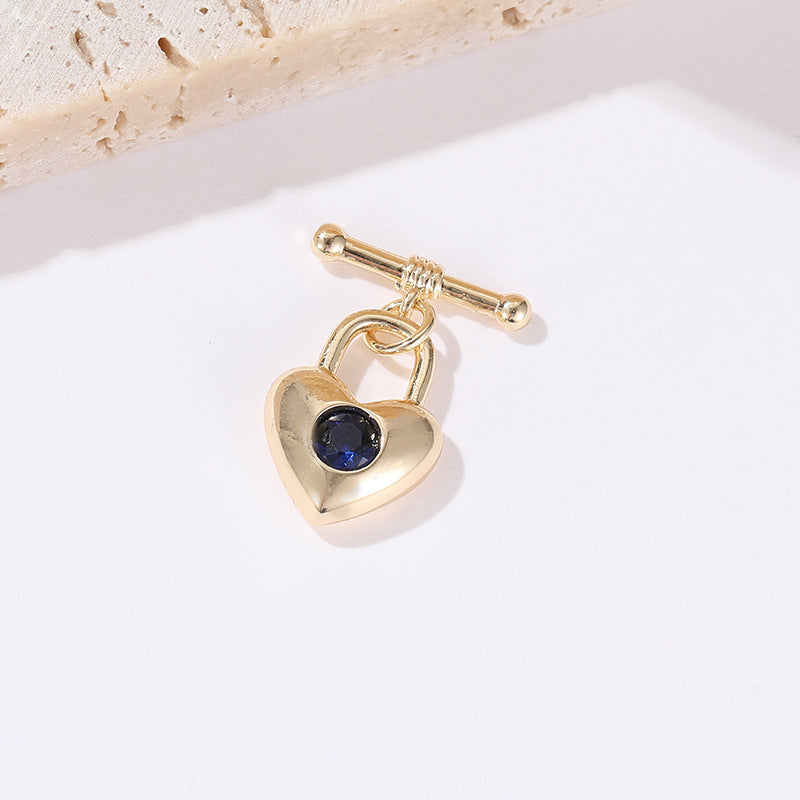 2 Rose Floral Heart Lock Circle OT Fermoir 14K GF Fermoirs Connecteur