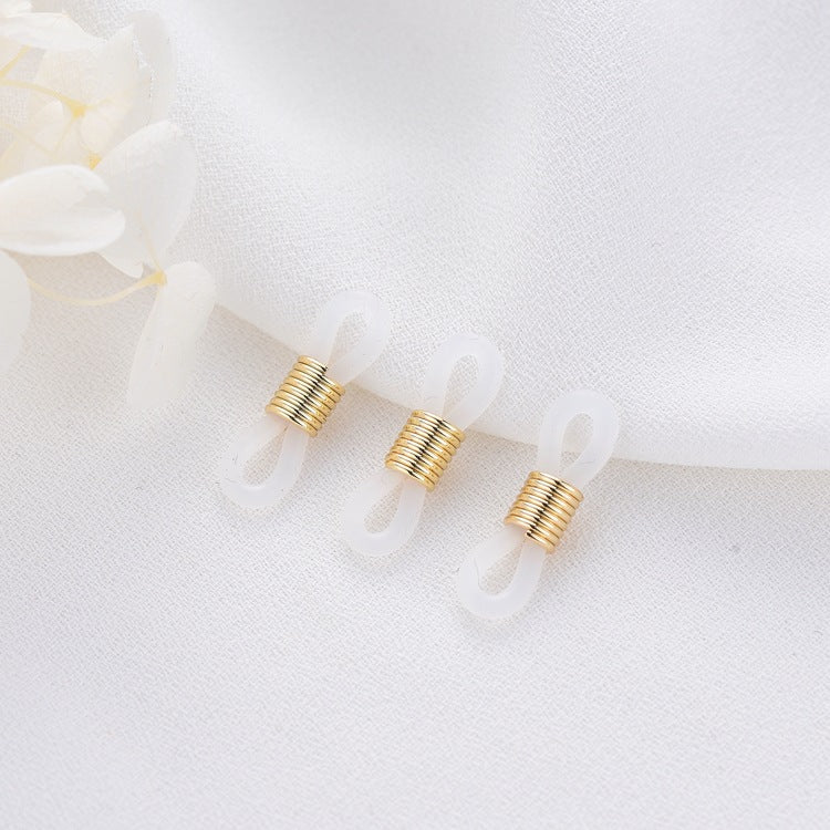 10 connecteurs Infinity en Silicone, Gel de silice, verrouillage antidérapant souple, lien à Double boucle, lunettes sans allergie, chaîne de cou plus sûre 14K GF