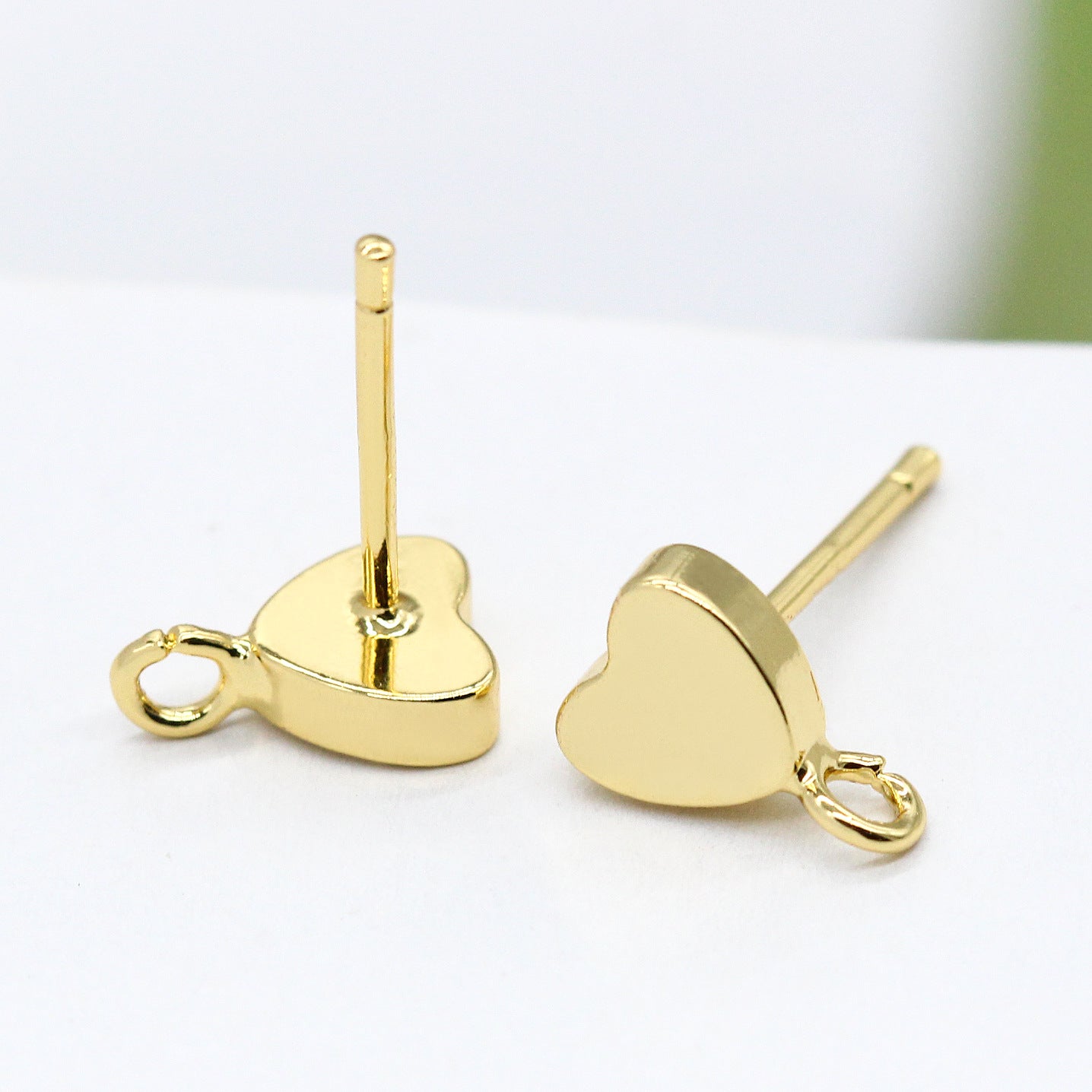 10 boucles d'oreilles coeur brillant avec boucle 14K GF Earing