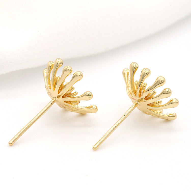 20 Blumen-Ohrstecker, 14 K GF, halbgebohrte Perlen, Rohling