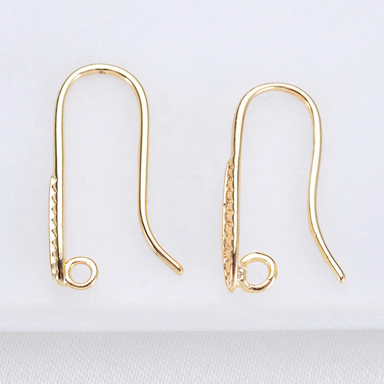 Boucles d'oreilles à crochet sculpté à 100 feuilles, 14K GF