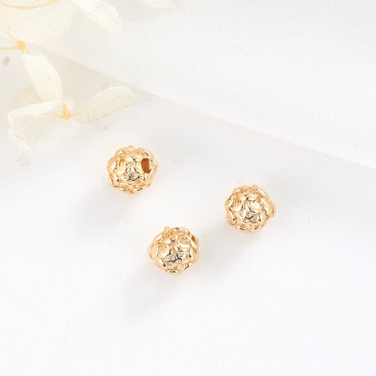 10 pendentif à breloque en perles de trou traversant floral de lotus 14K GF
