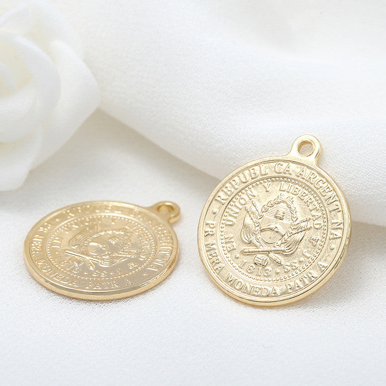 2 pendentifs à breloque en forme de portrait floral 14K GF