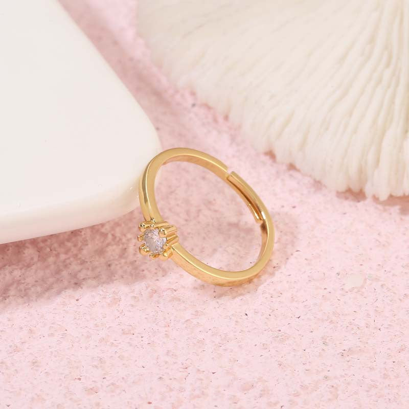 2 bague de déclaration boussole cercle ouvert strass embelli 14K GF
