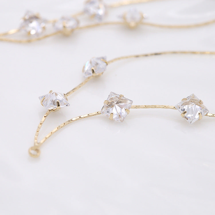 10 pendentif à breloque pompon chaîne serpent orné de strass 14K GF