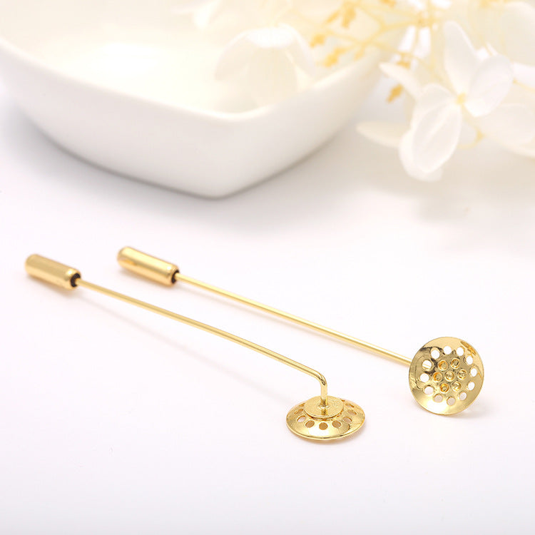 10 broches longues unies 14K GF, Cabochon plat creux, vierge