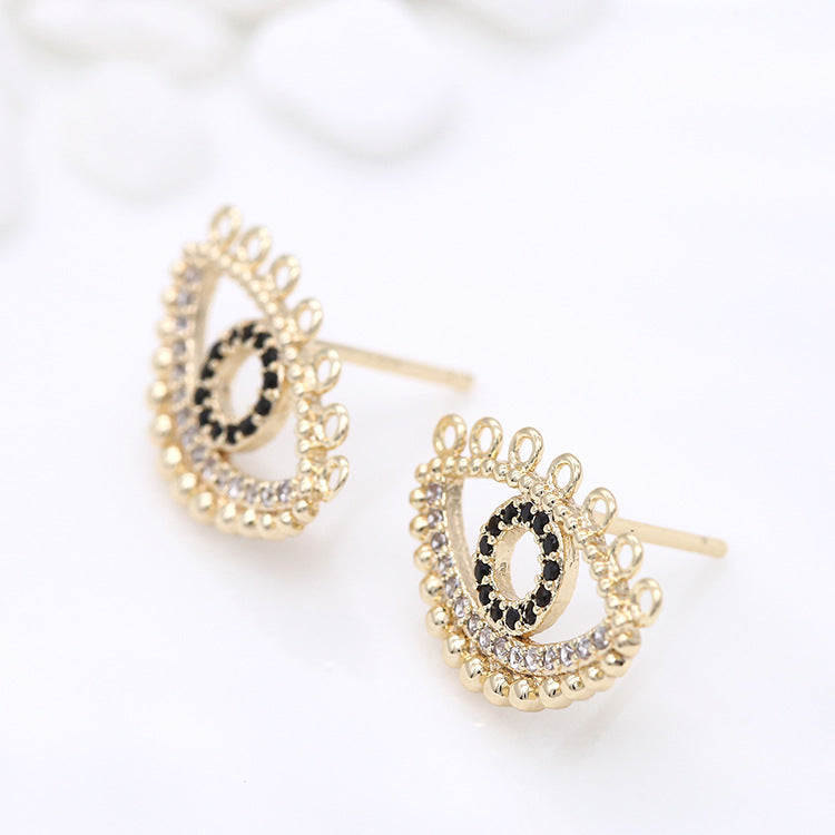 Boucles d'oreilles à 4 œillets ornées de strass 14K GF