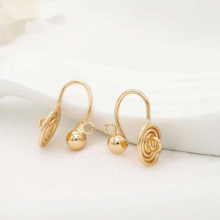 4 Spiral-Ohrclips ohne Piercing, 14-karätiges GF-Ohrring