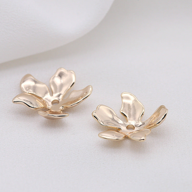 10 capuchons de perles florales, tasse 14K GF, entretoise de perles de charme