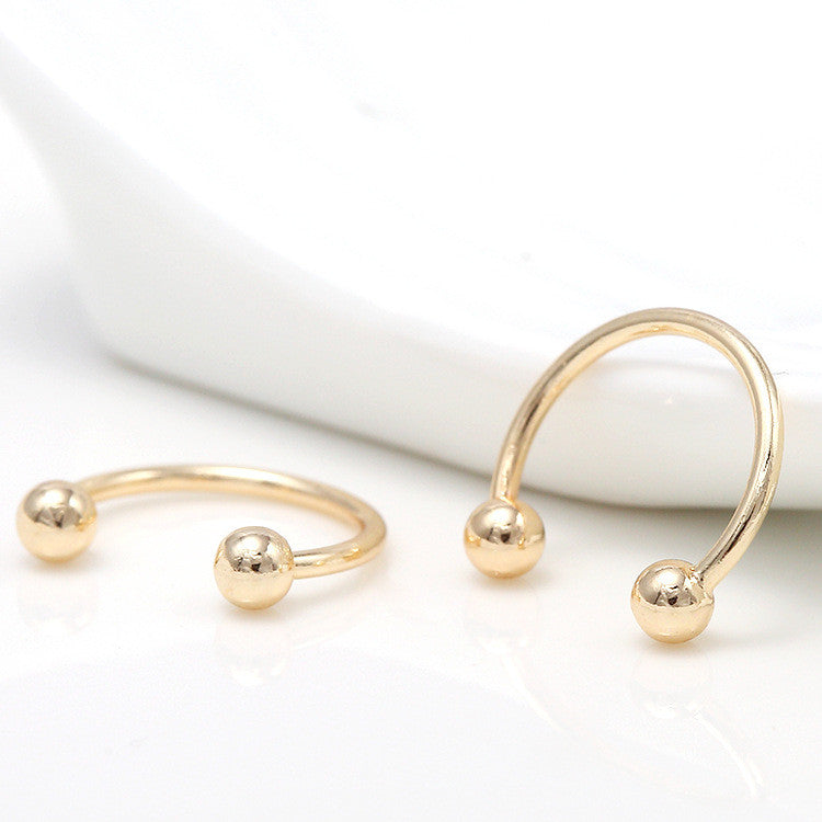 10 boucles d'oreilles à bout de perle uni, manchettes d'oreille grimpeur sans perçage, boucle d'oreille 14K GF