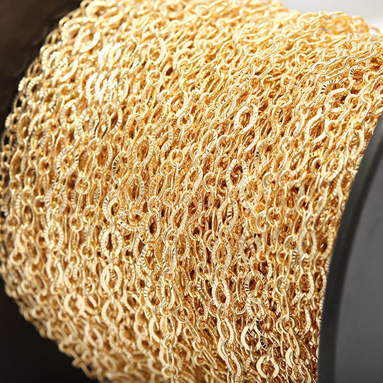 Chaîne de câbles à maillons plats à découper de 2 mètres, 14K GF