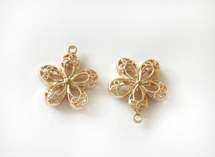 20 pendentif à breloque florale creuse 14K GF