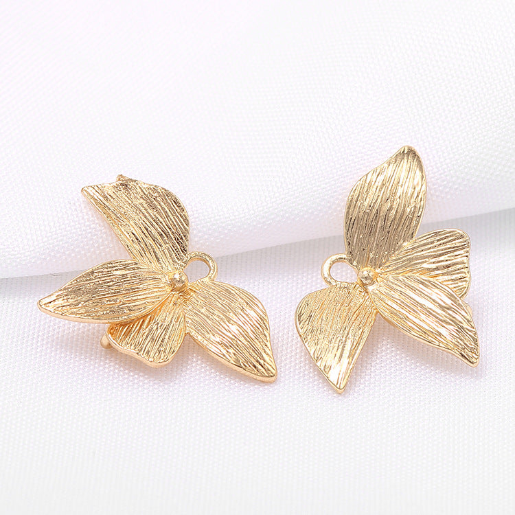 10 Frosted Leaf Charm-Anhänger 14K GF