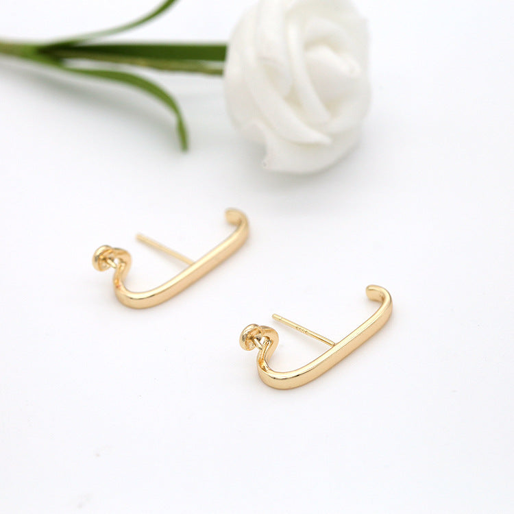 4 Halbkreis-Ohrstecker, 14 K GF, halbgebohrte Perlen, Rohling