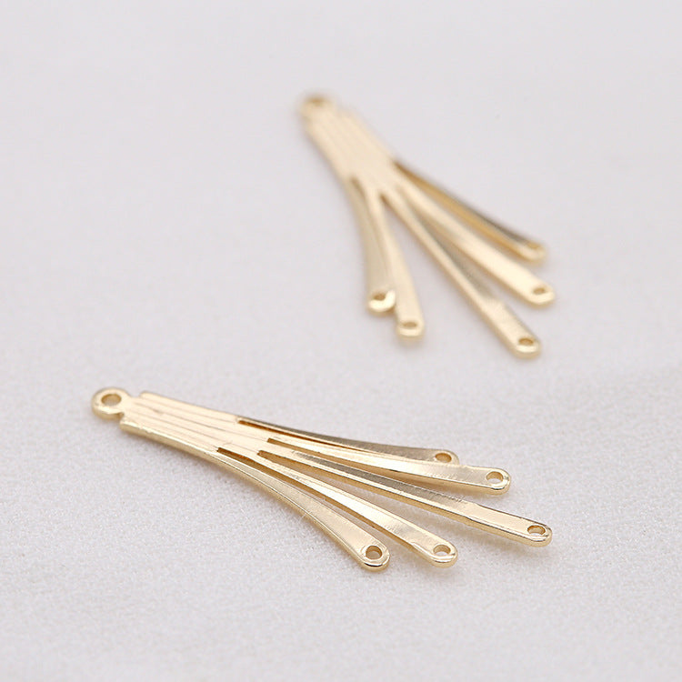 10 Multi-Looping-Charm-Anhänger mit Blumenmuster, 14 Karat GF