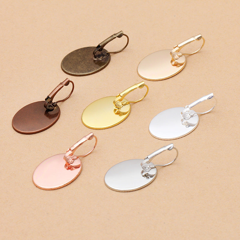 50 Serrated Edge Bezel Cup Hook Earrings 18KGP 10x14mm 13x18mm 18x25mm Oval Cabochon Blank Base Gemstone Piece Setting