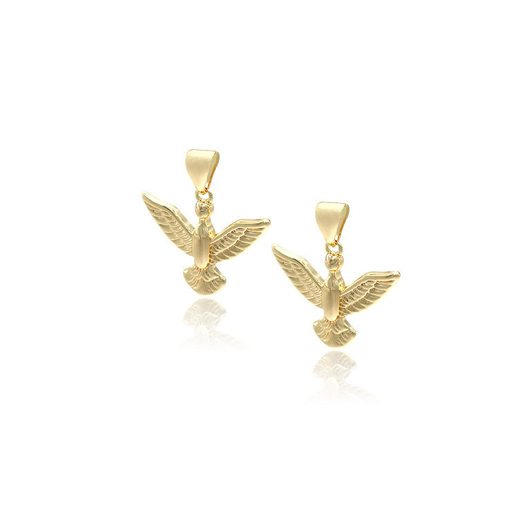 2 Rosen Blumen Totenkopf Engel Taube Charm Anhänger 14K GF