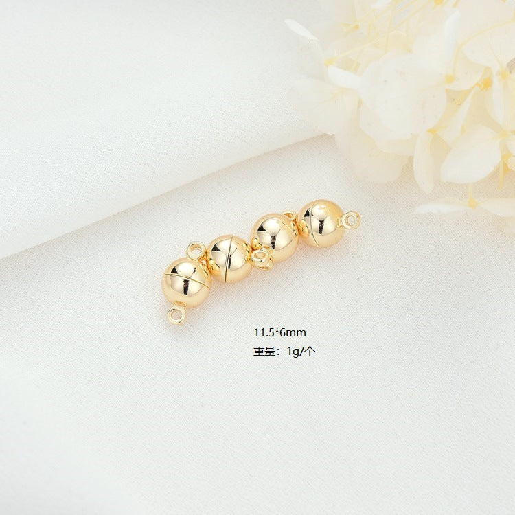 2 runde ovale Magnetverschlüsse aus 14K GF Anhängerverschlüsse