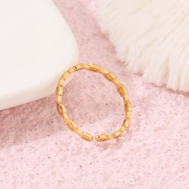 2 stapelbare offene Kreis-Statement-Ringe aus 14-karätigem GF