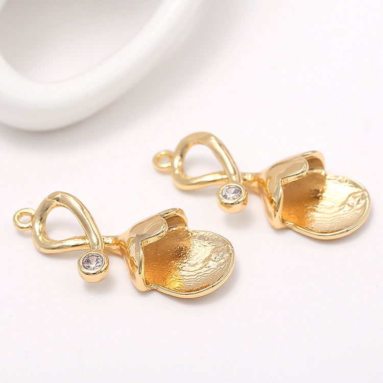2 Blumen-Charm-Anhänger mit Strasssteinen, 14K GF-Wassertropfen-Perlenrohling