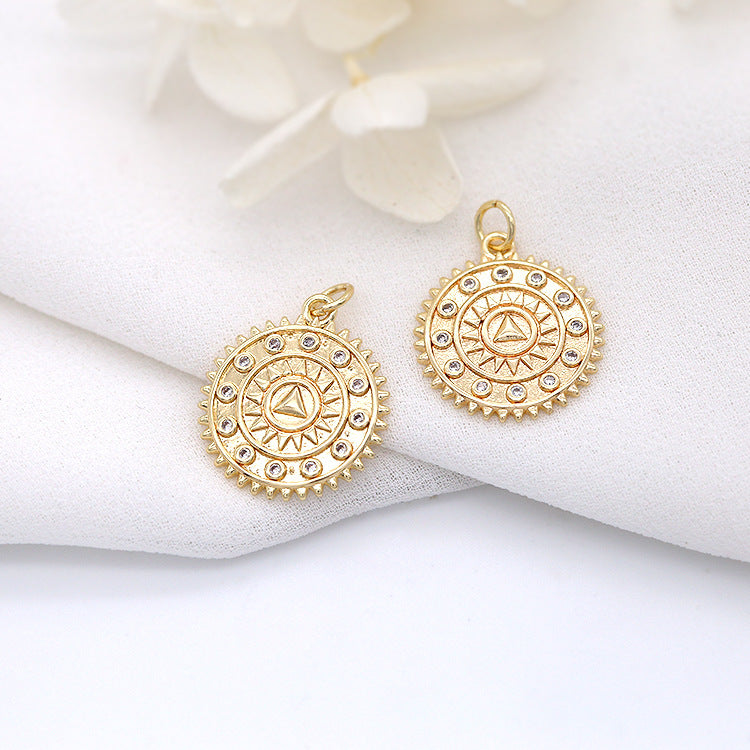 Pendentif à breloque en forme d'étoile à 2 flèches, orné de strass, 14K GF