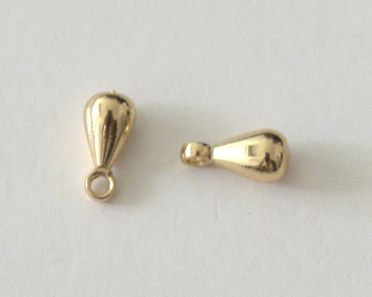 100 Tiny Waterdrop with Loop Charm Pendant 14K GF Extended Chain End Drop