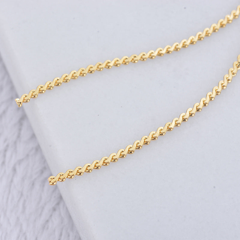 20 boucles d'oreilles à pampilles en chaîne de câble incurvée, tige d'oreille 14K GF, boucle d'oreille arrière
