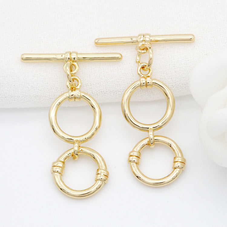 2 Sets Floral Circle OT Clasp 14K GF Clasp for Necklace Bracelet 20x35mm - 20mm