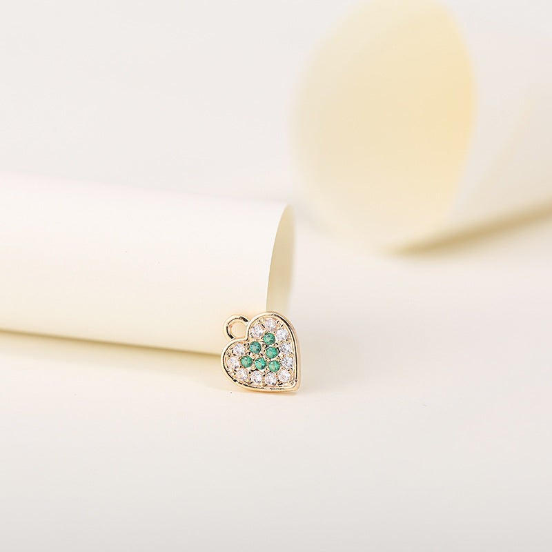 Pendentif à breloque 2 cœurs orné de strass 14K GF
