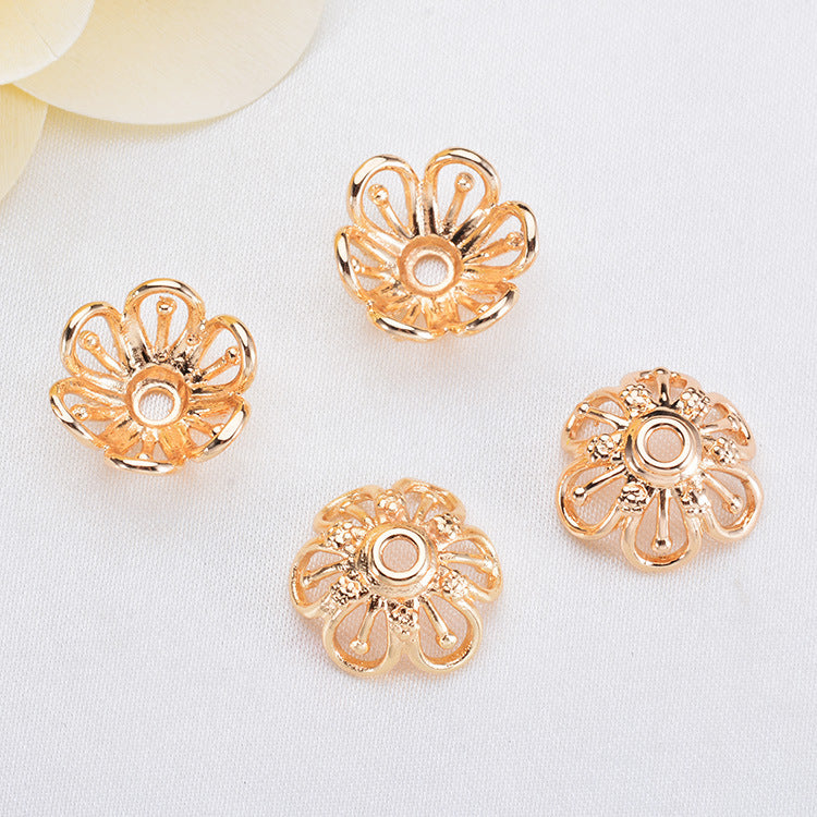 20 capuchons de perles florales, tasse 14K GF, entretoise de perles de charme