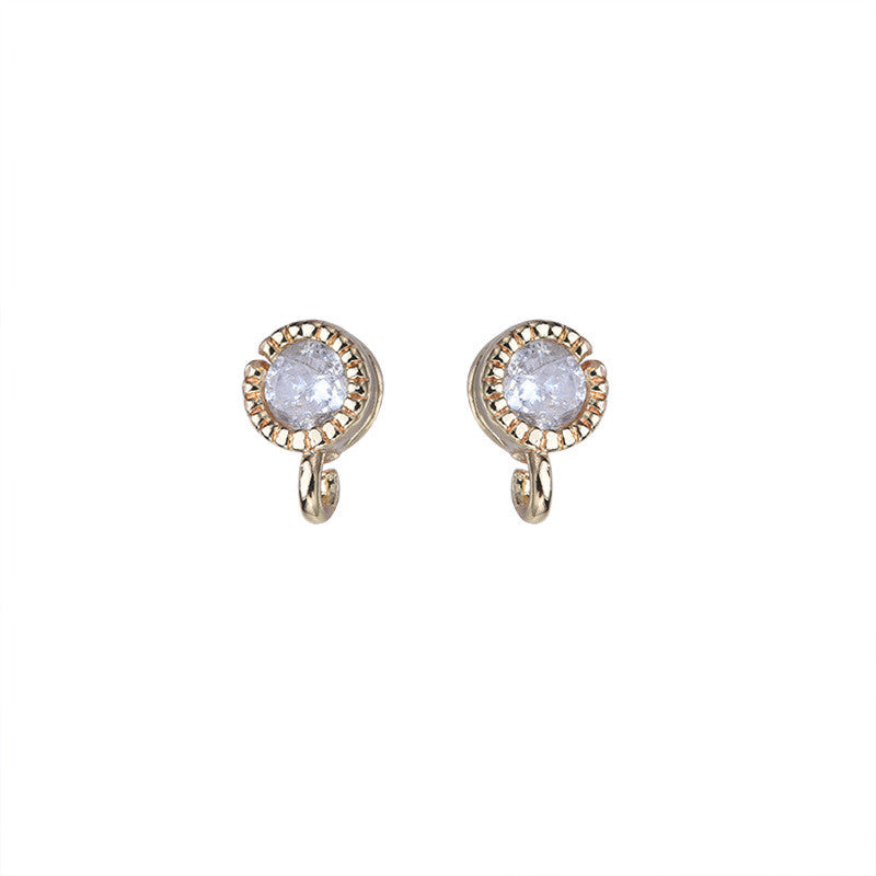20 boucles d'oreilles en pierre ronde avec boucle strass embellie 14K GF boucle d'oreille en fil d'oreille