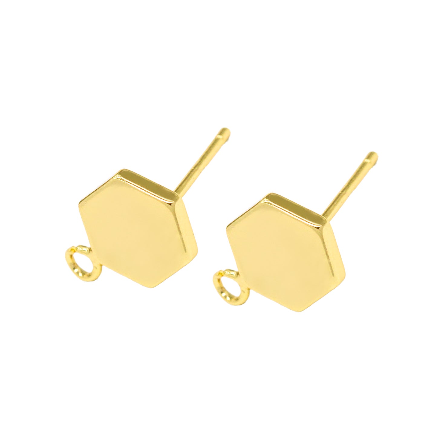 10 boucles d'oreilles hexagonales brillantes avec boucle d'oreille 14K GF