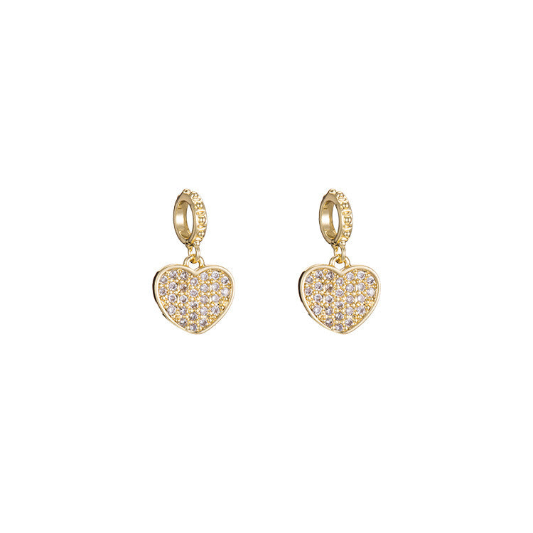 Pendentif à breloque 2 cœurs orné de strass 14K GF