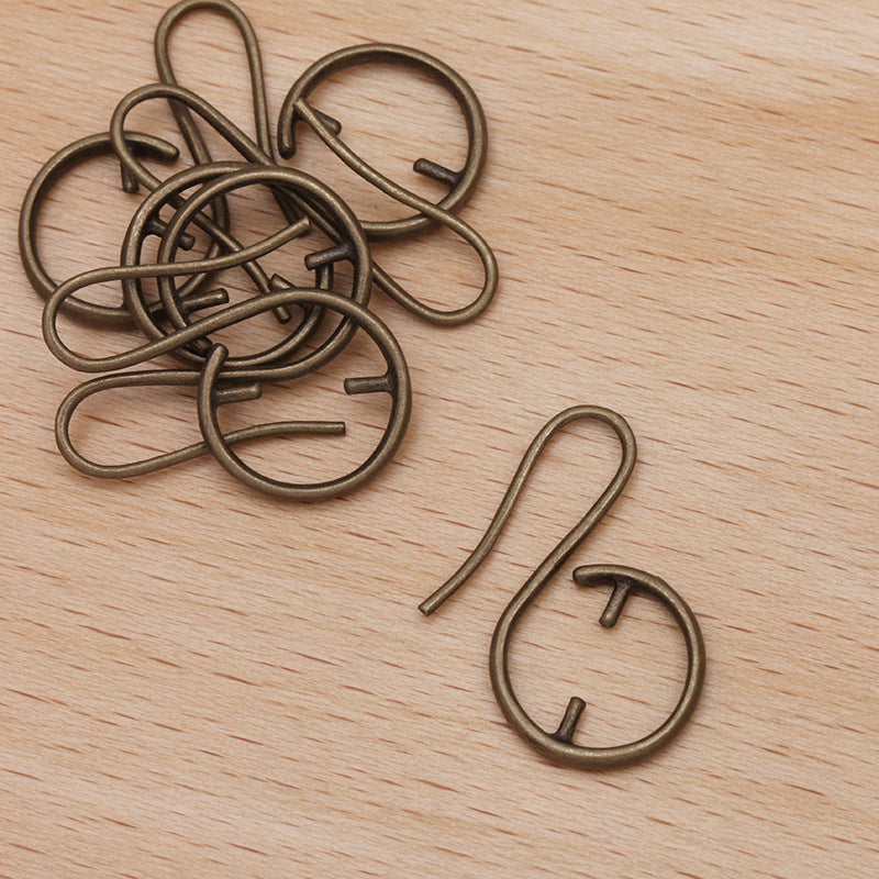 20 boucles d'oreilles à crochet à Double broche 18KGP 10mm, perle ronde à trou traversant, Base vierge, réglage de perles en pierres précieuses