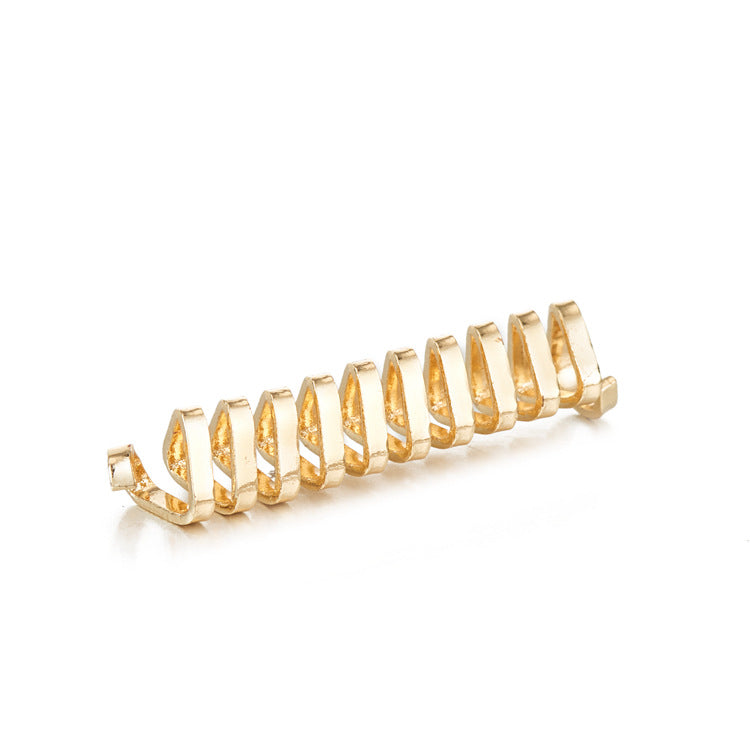 2 Glossy Twined Triangular Spring Pipe Charm Pendant 14K GF