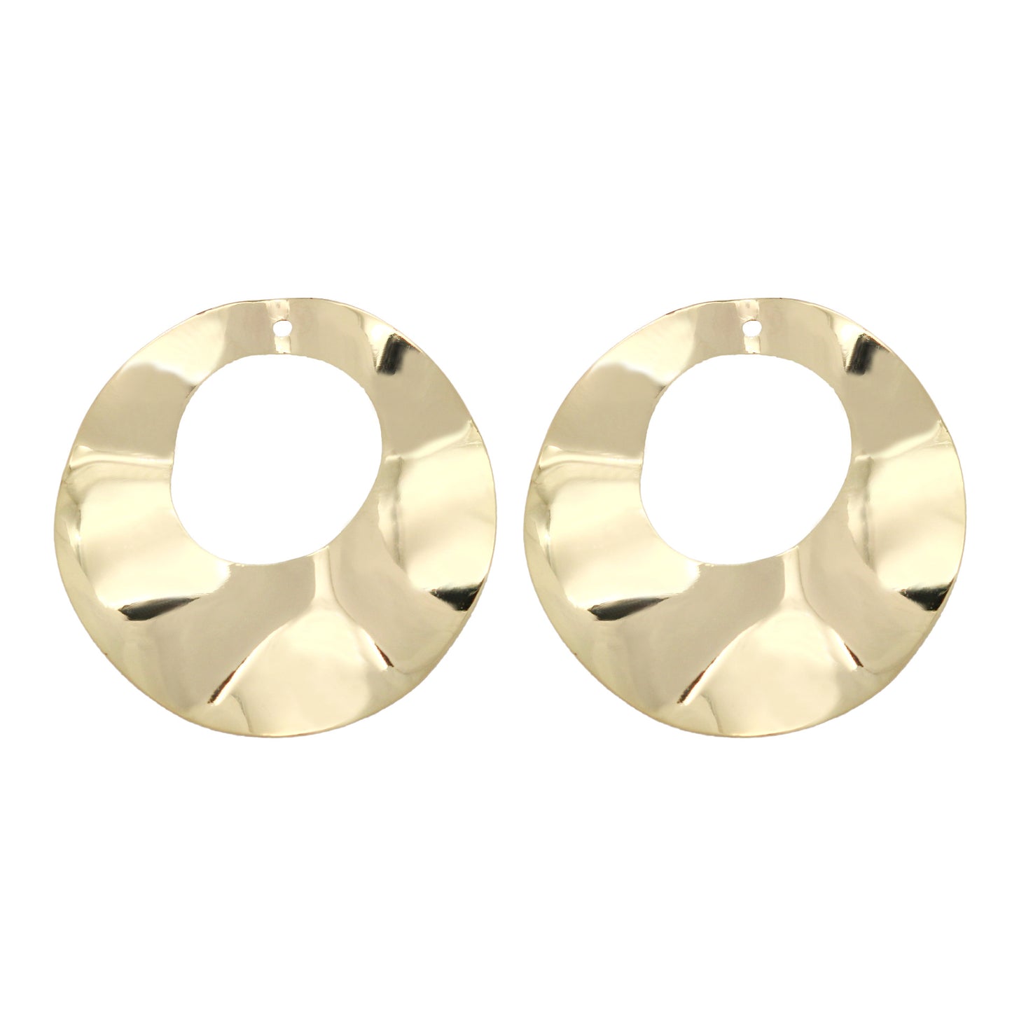 10 gebogene gehämmerte Kreis-Charm-Anhänger aus 14 Karat GF