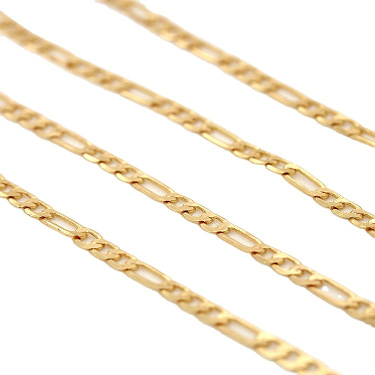 2 Meter flache, gebogene Gliederkabelkette 14K GF