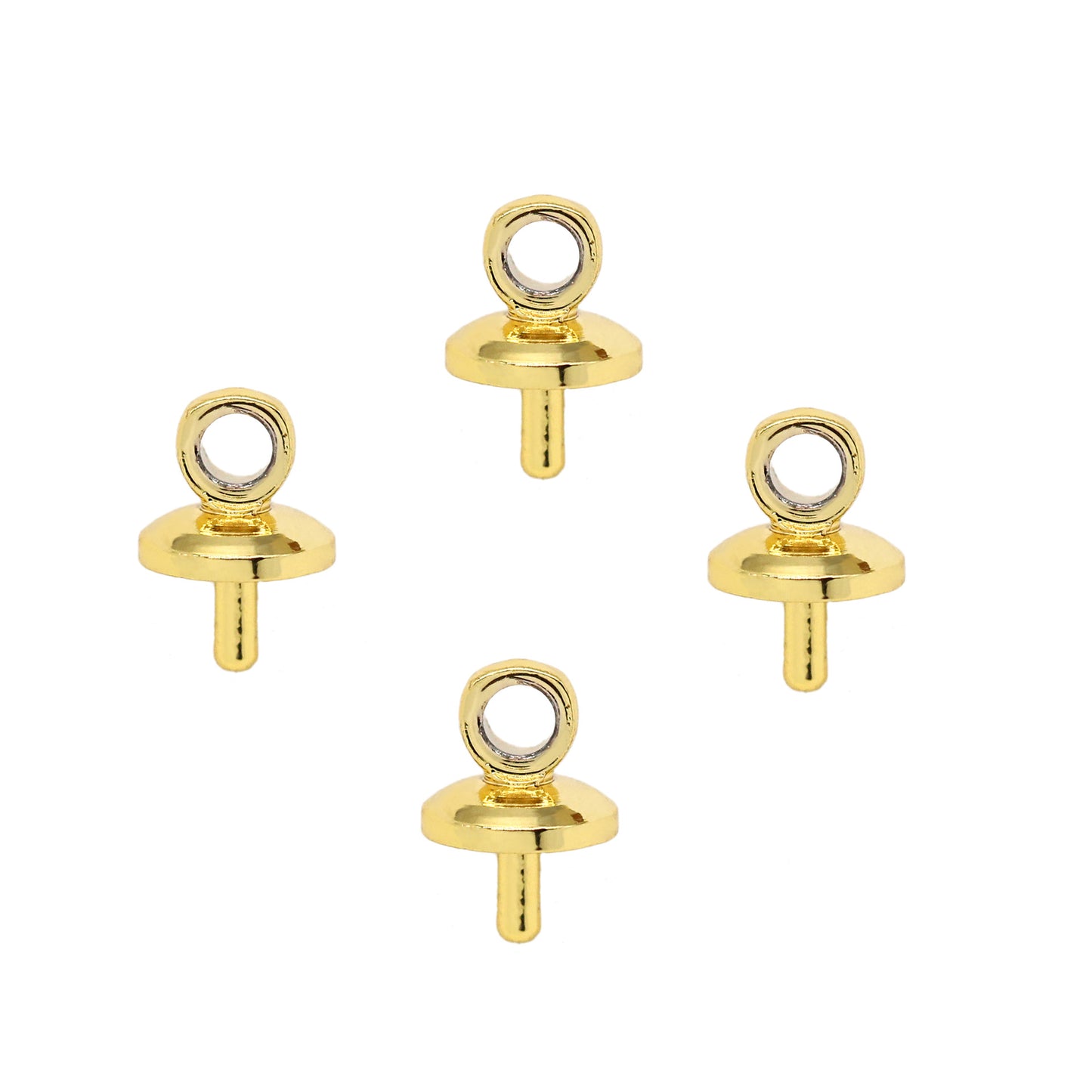 50 Pinch Bails 14K GF Pendant Top Connector Half Drilled Pearl Bead Blank