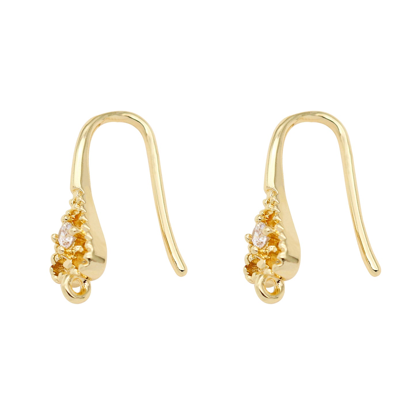 Boucles d'oreilles à 4 crochets avec boucle ornée de strass 14K GF