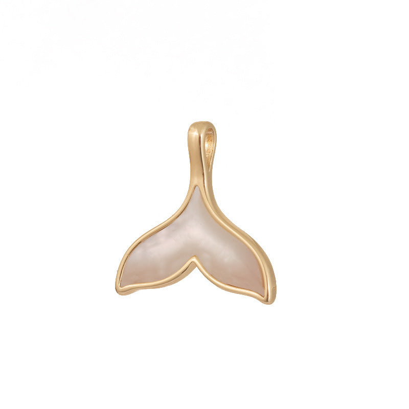 10 pendentif à breloque queue de baleine sirène 14K GF coquille embellie