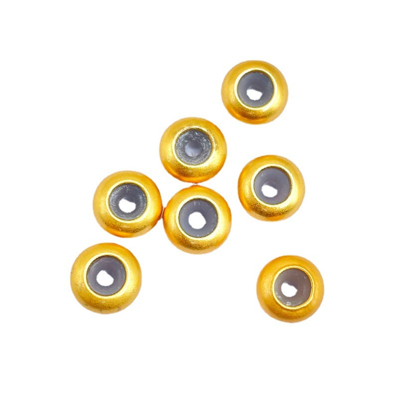 10 flache Roundelle-Positionierungsperlen-Anhänger aus 14-karätigem GF-Silikon, Perlenarbeit, Abstandshalter